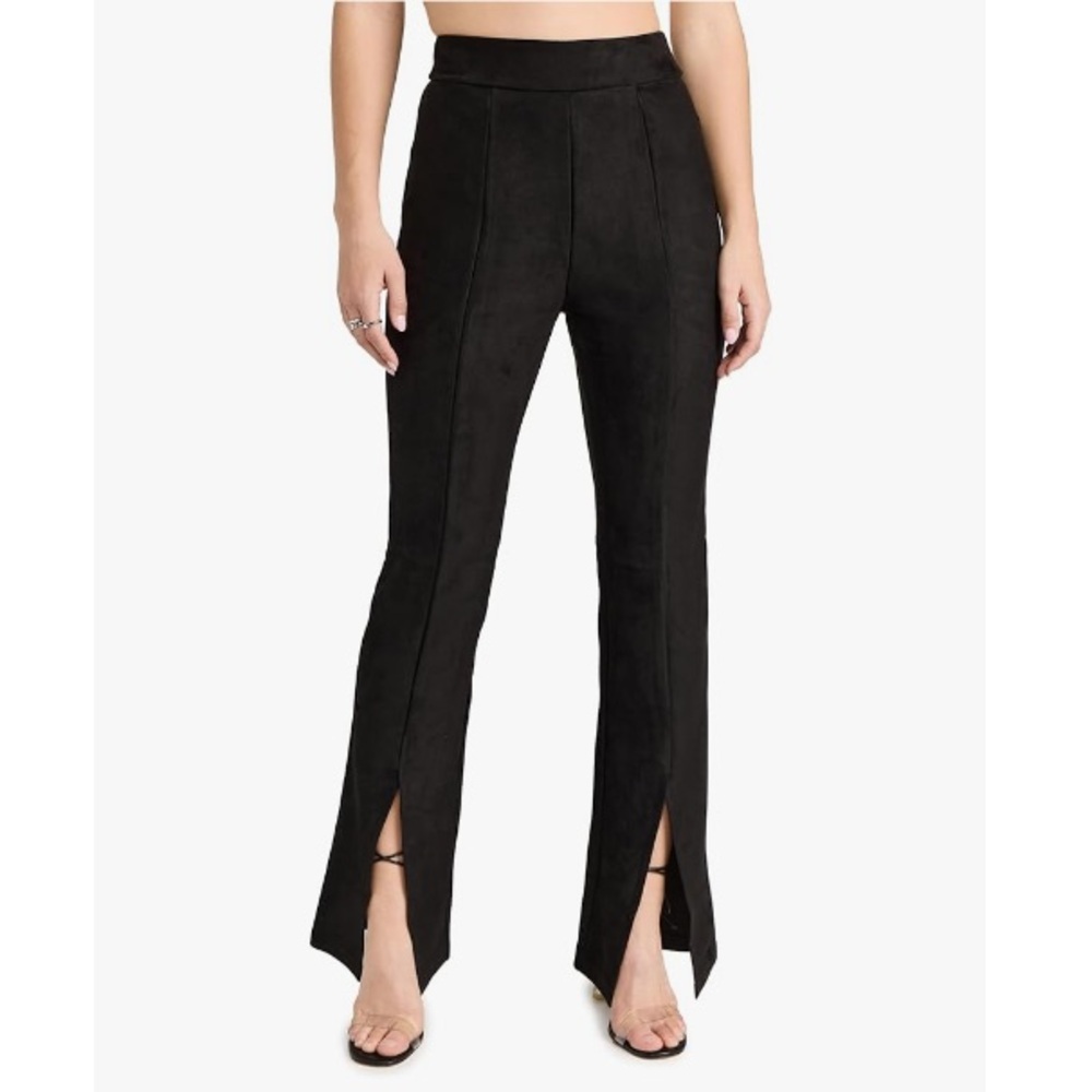 Commando Faux Suede High Waist Front Split Flare Pants Size Small
